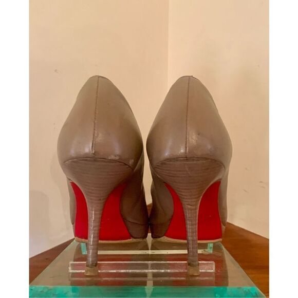 Christian Louboutin Womens Brown Leather Pumps Round Toe Platform Size 39 - Picture 5 of 11